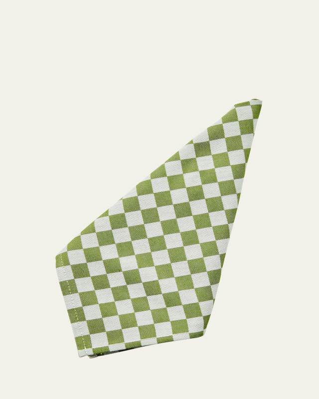 Green Check Napkins, Set of 4